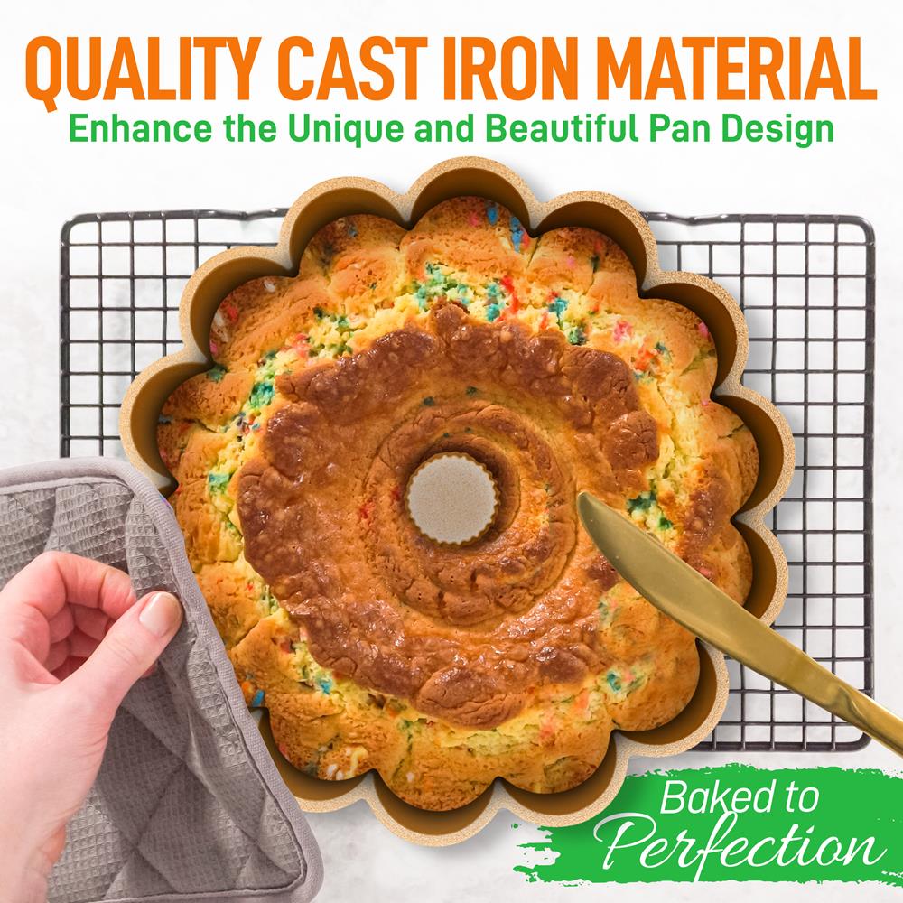 9" Cake Pan, Uniform Browning, Cast Aluminum, Nonstick Coating - Image 3