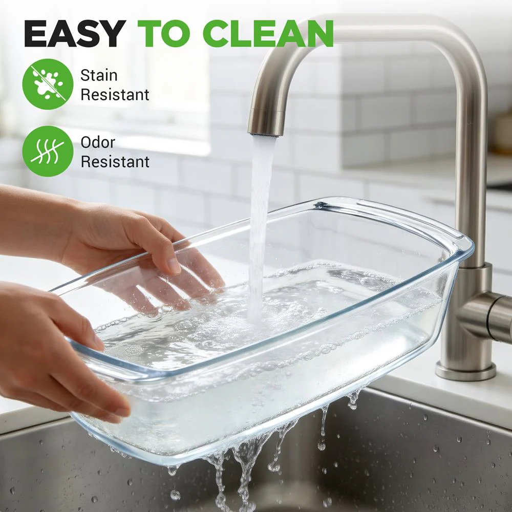 4-Piece Glass Loaf Pan Set, Airtight, High Borosilicate, Clear - Image 6