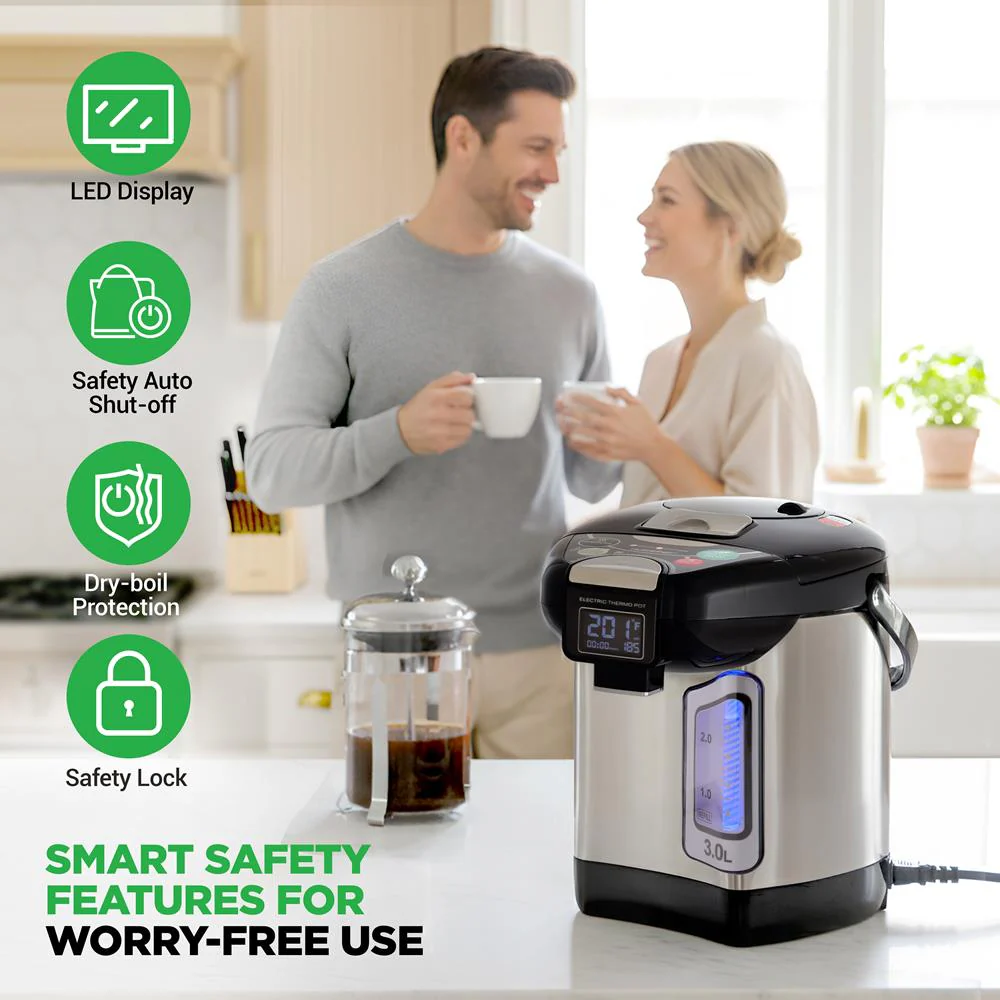 Digital Water Boiler 3L - Instant Heating, LCD Display, Stainless Steel - Image 5