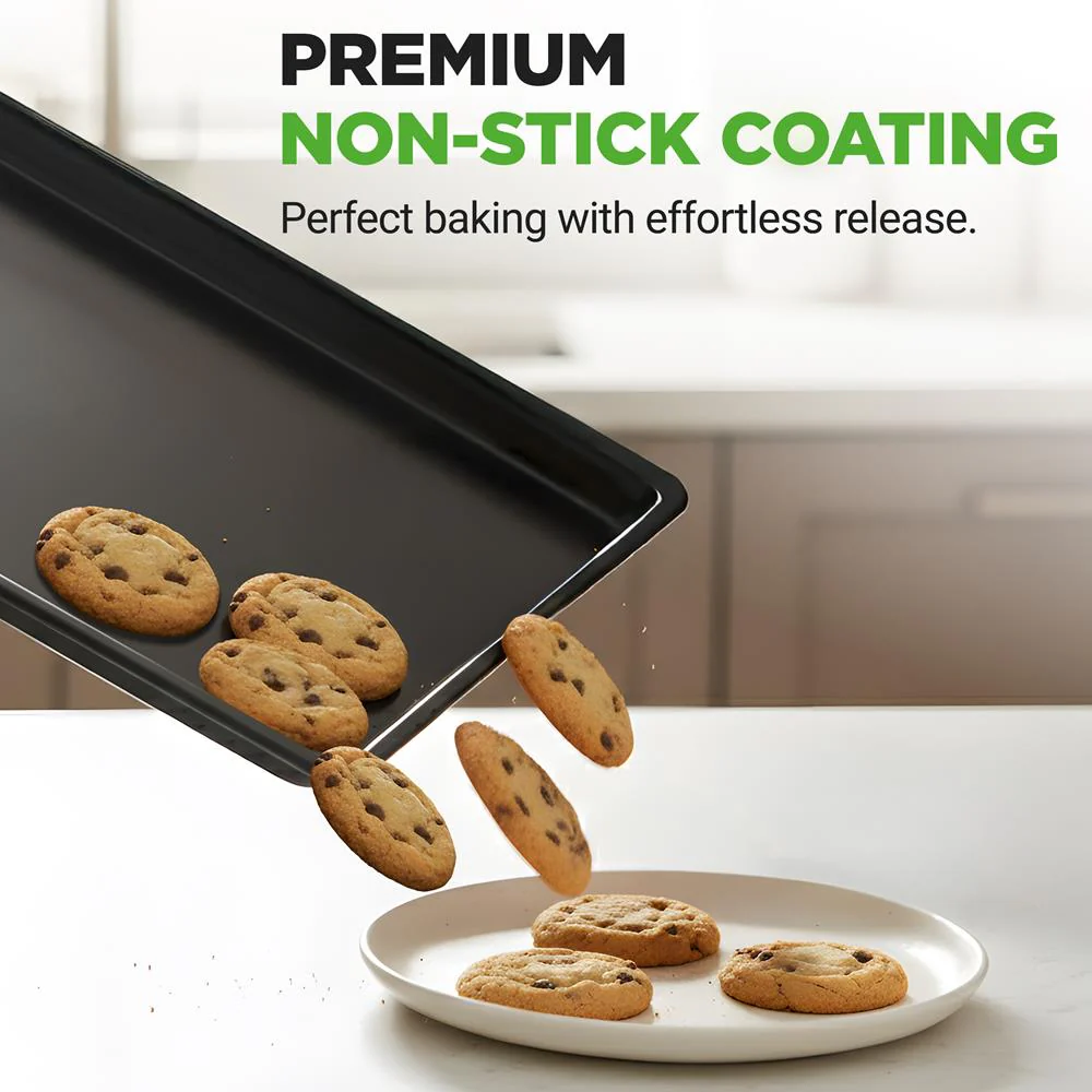 2-Piece XL Cookie Sheet Set, Nonstick Carbon Steel, Stackable - Image 6