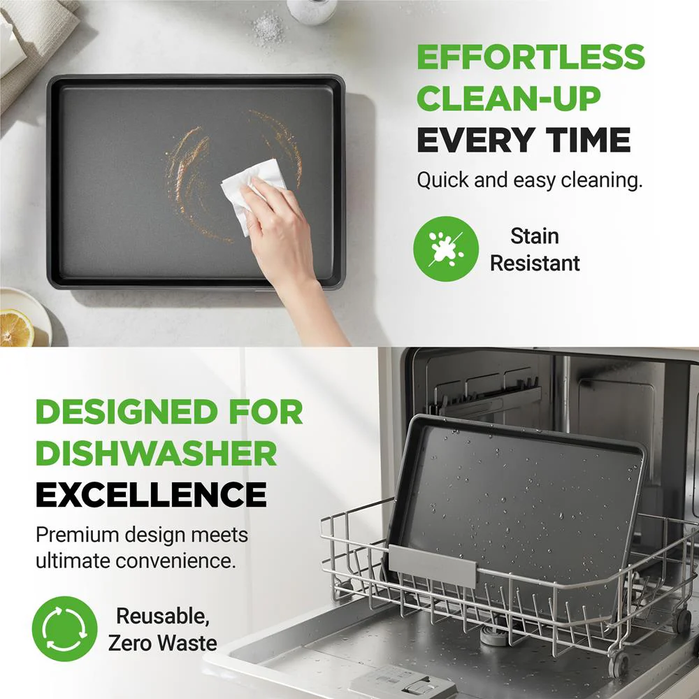 2-Piece XL Cookie Sheet Set, Nonstick Carbon Steel, Stackable - Image 7