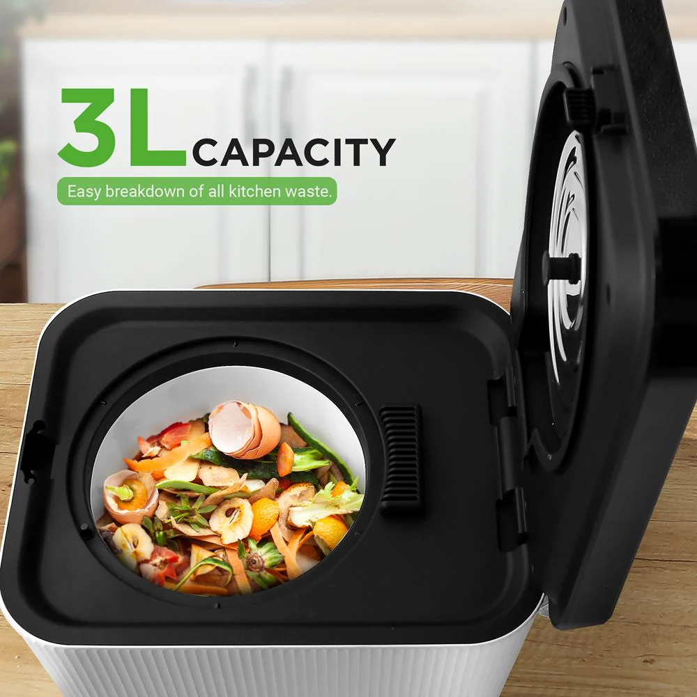 3L Electric Kitchen Composter - Odorless, Automatic, White - Image 6