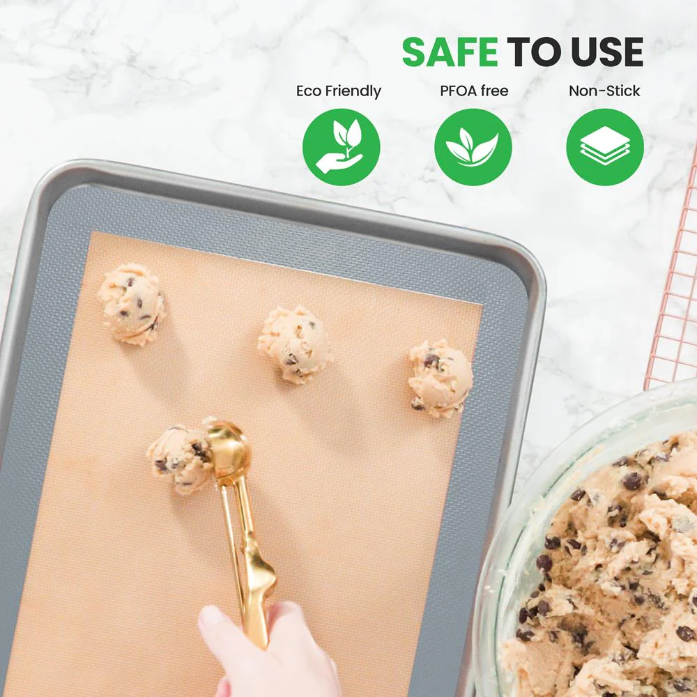 Silicone Baking Mats - Nonstick Reusable Food-Grade - Oven Safe - Grey - Image 3
