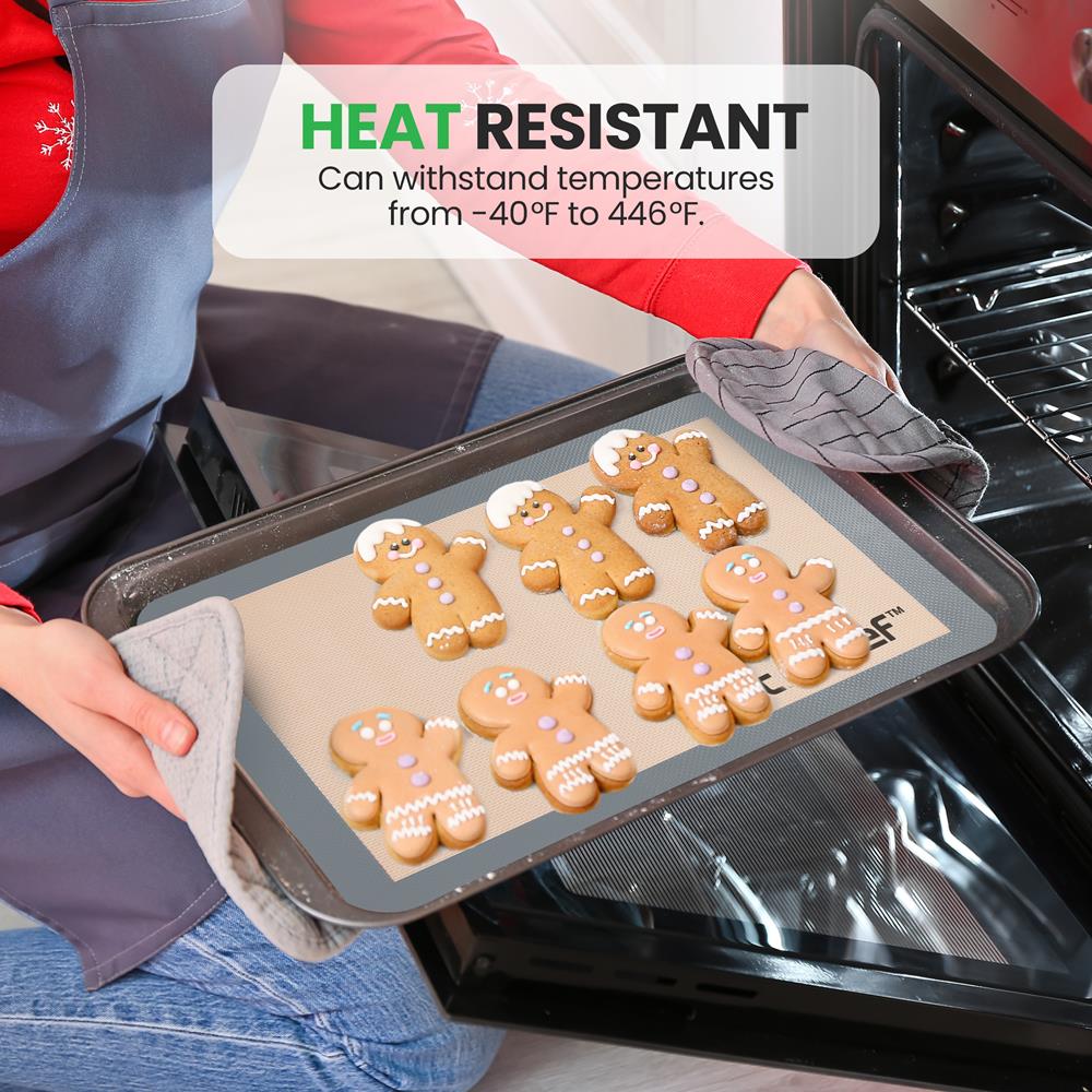 Silicone Baking Mats - Non-stick, Oven-safe 480¬8F, Food-Grade, Grey - Image 4