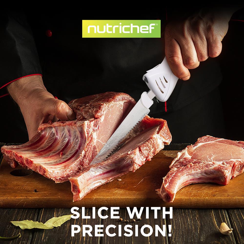Electric Carving Knife Set - Effortless Slicing, Stainless Blades, Wood Stand - Image 7