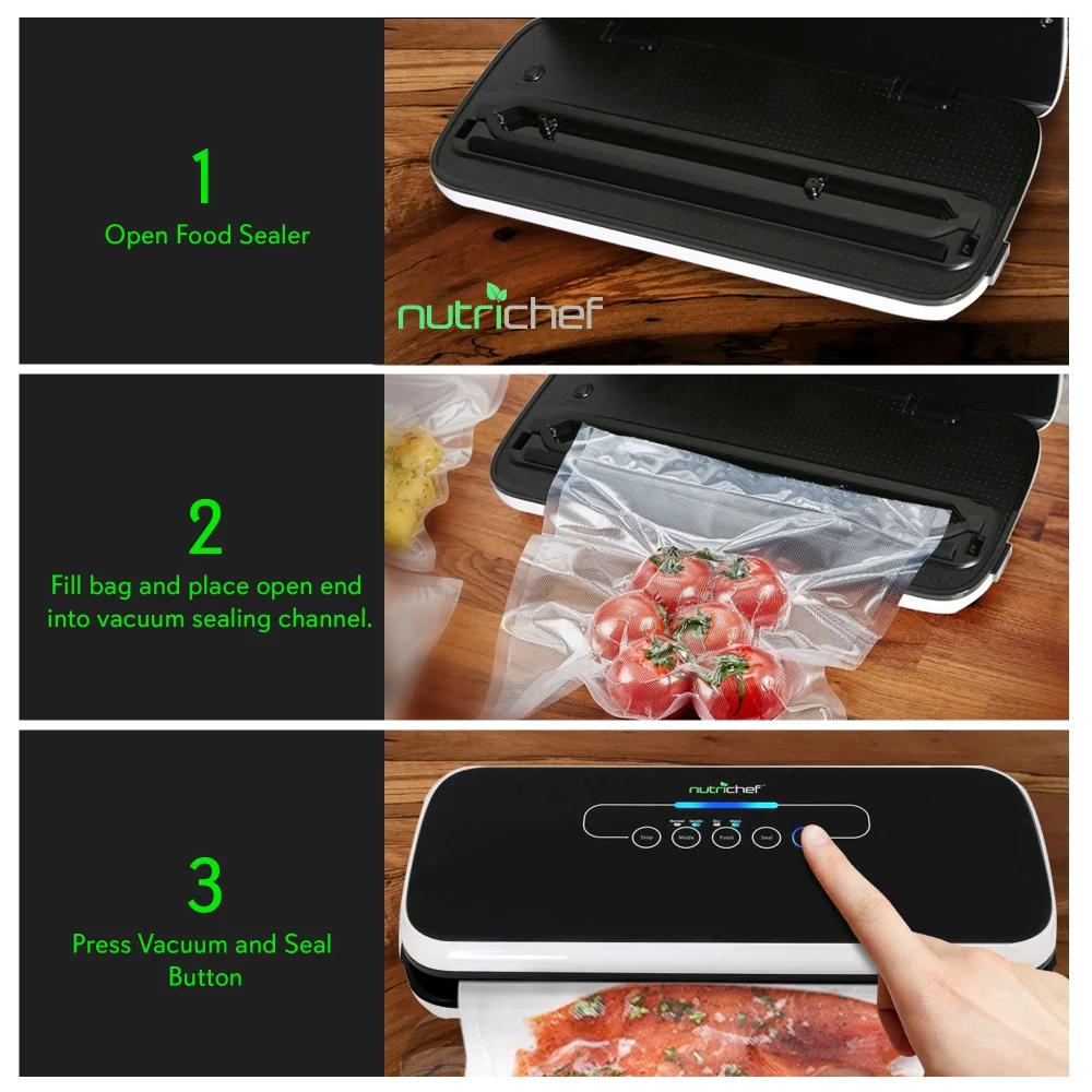 Food Vacuum Sealer - Extends Shelf Life, High Suction, LED Touch Controls - Image 10