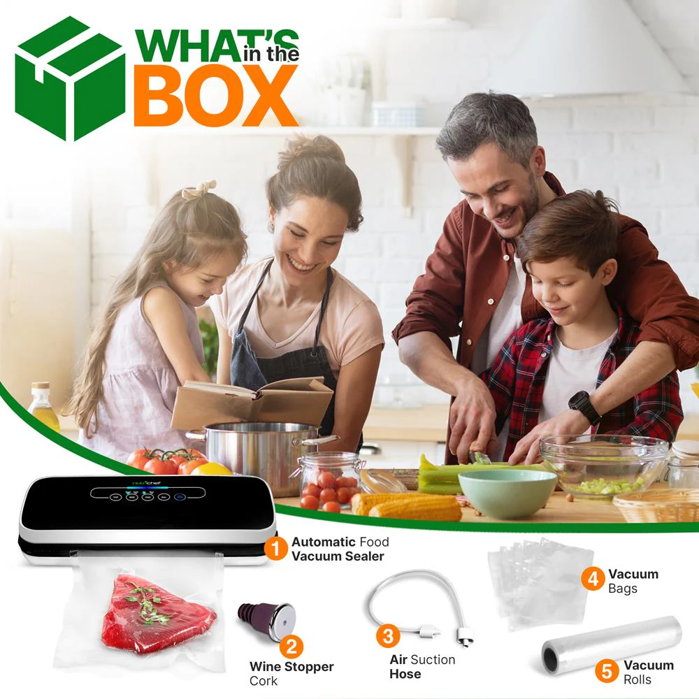 Food Vacuum Sealer - Extends Shelf Life, High Suction, LED Touch Controls - Image 3
