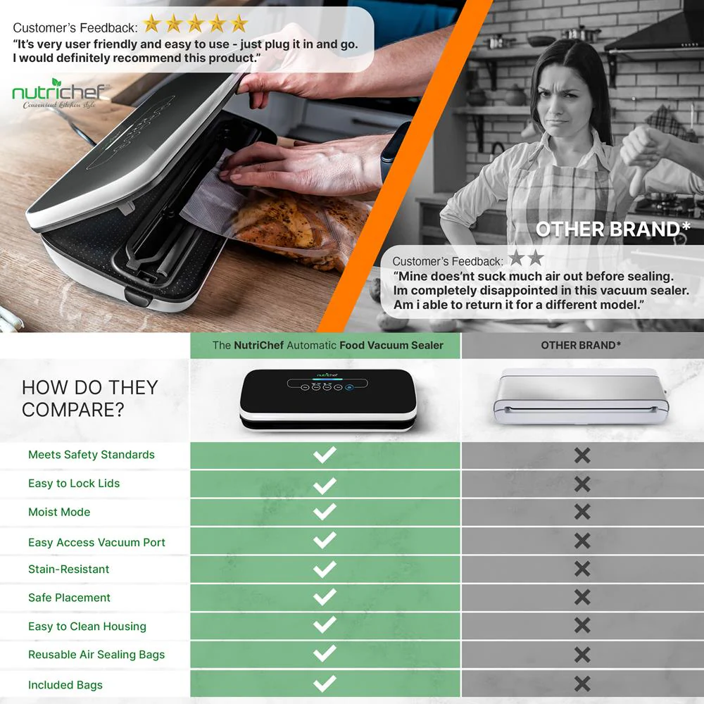 Food Vacuum Sealer - Extends Shelf Life, High Suction, LED Touch Controls - Image 5